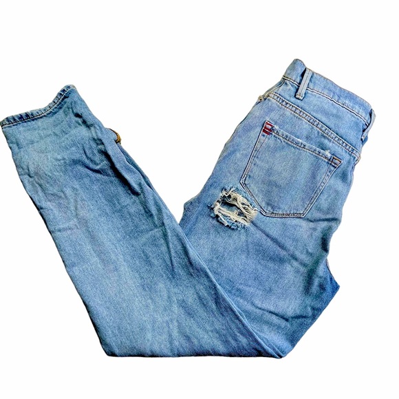 BDB Mom High Rise Distressed with holes Blue Jeans Womens Size 25 - Picture 10 of 14